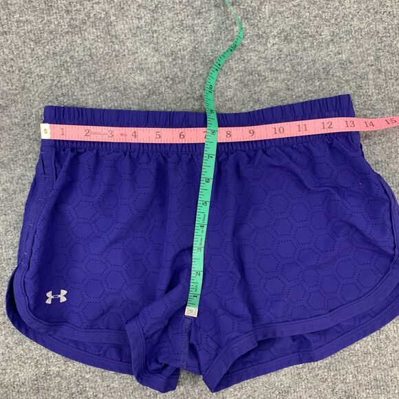 Under Armour Running Short Women XS Purple HeatGear Semi Fitted Lined Activewear - Picture 7 of 16